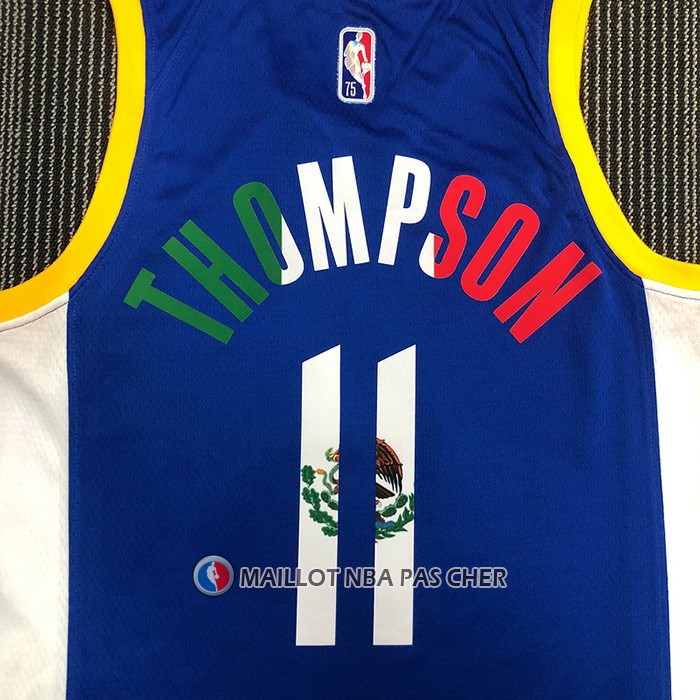 Maillot Golden State Warriors Klay Thompson NO 11 Icon Royal Special Mexique Edition Bleu
